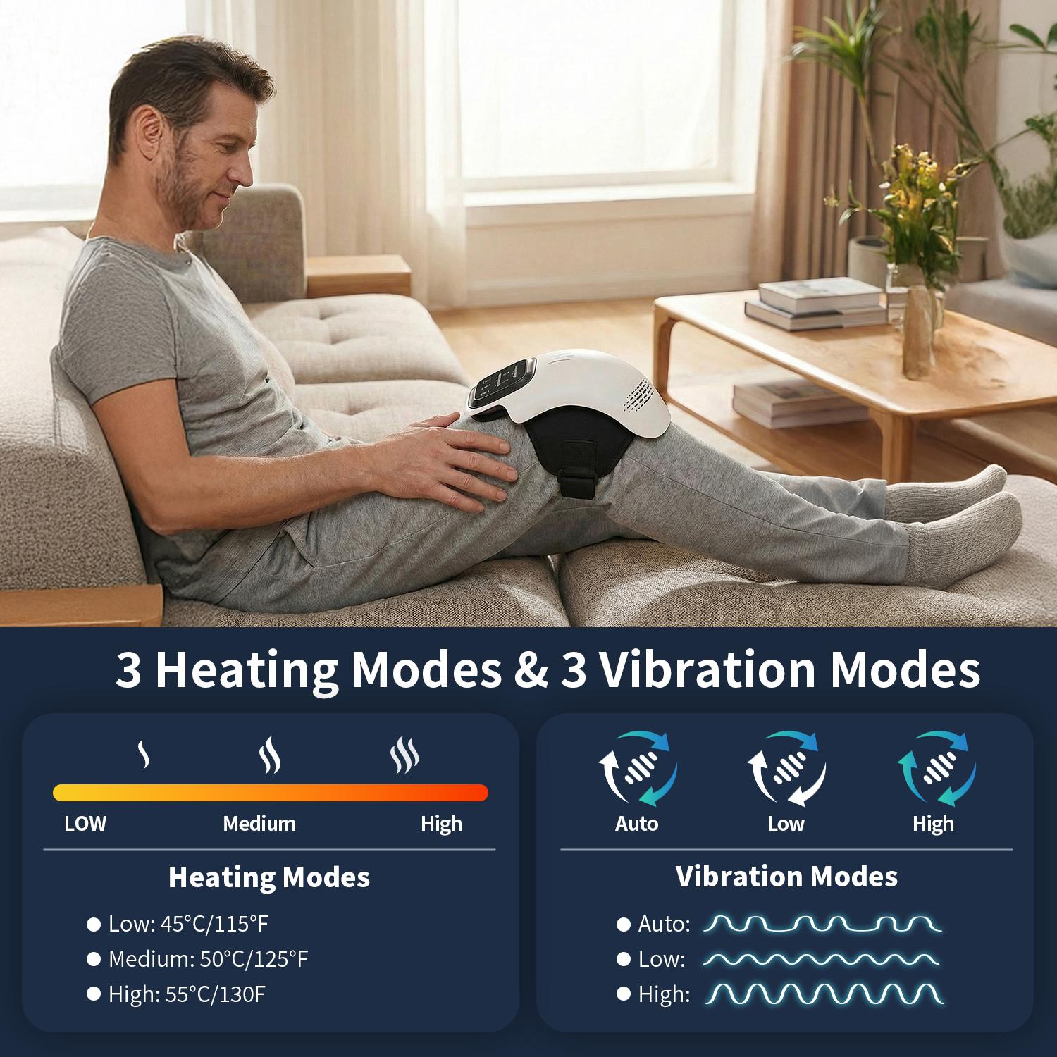 Boderi® Knee Massager, Adjustable Temperature And Frequency ,Infrared Heating Can Cure Knee Problems