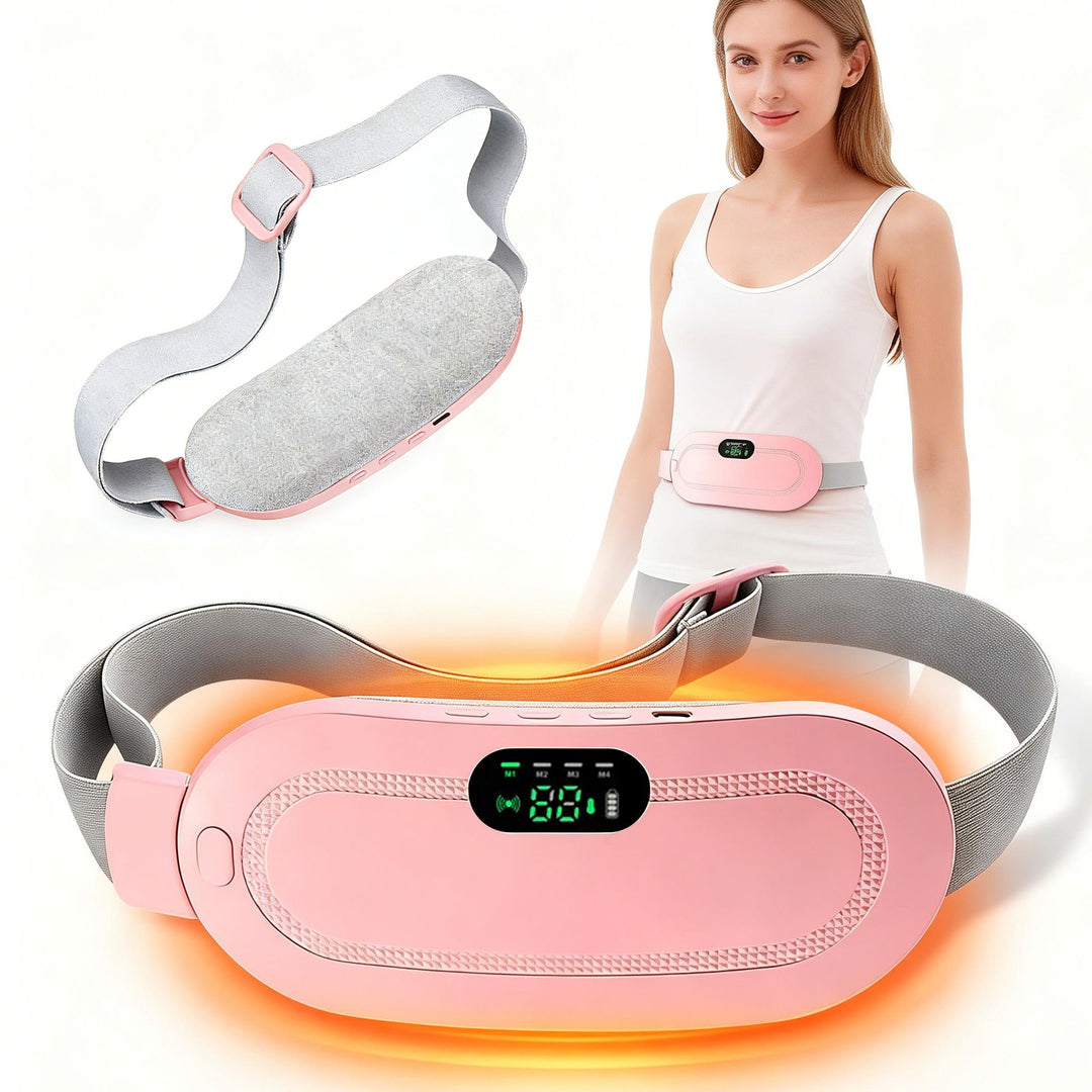 Cordless Heating Pad, Portable Wearable Warmer with 3 Heat Levels and 4 Massage Modes for Abdomen, Waist and Back