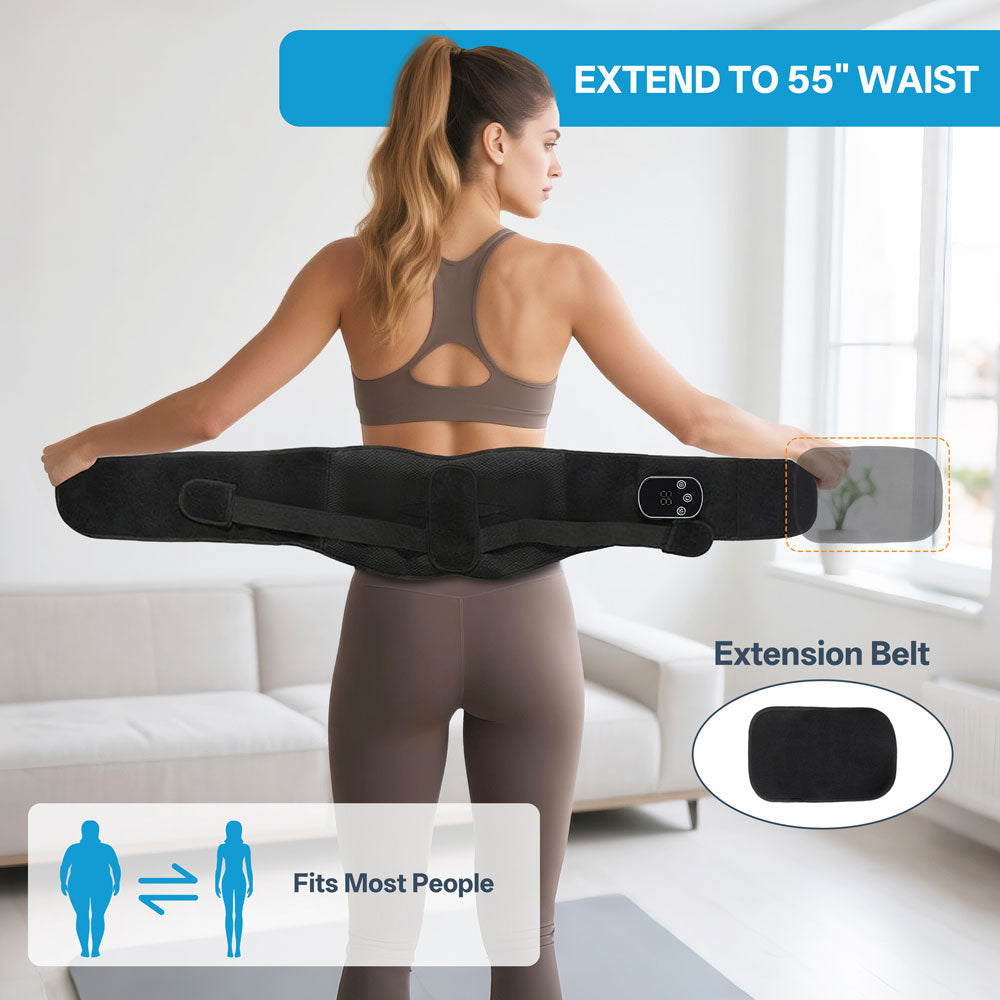 Cordless Back Massager with 5 Heating Levels & 3 Vibration Levels - Up to 58'' Waist Heating Pad for